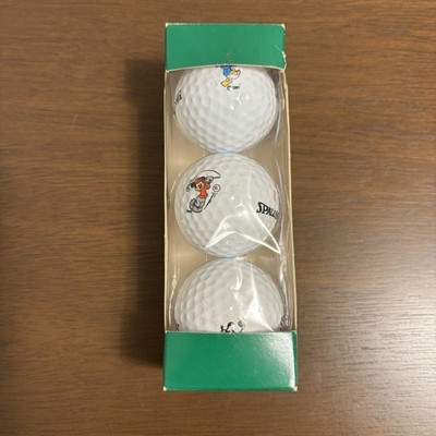 Vintage Disney Character Spalding Golf Balls: Sleeve of 3 - Mickey Donald Goofy