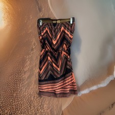 Express Dress SP Geometric Strapless w/Elastic-Mini -Faux Wrap Skirt-NWOT