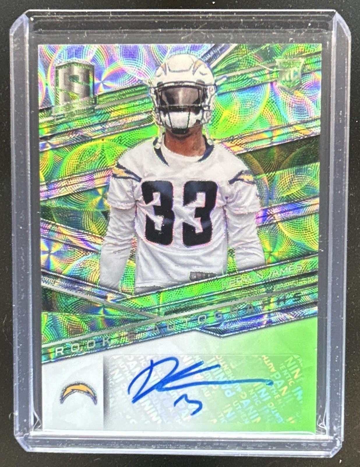 Derwin James Panini Spectra #179 Autograph Neon Green