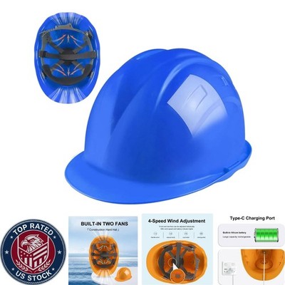 Adjustable Waterproof Hard Hat with 4-Speed Fans   Built for Construction Safety