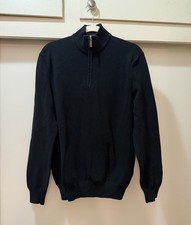Club Room Men  s L Black 1/4 Zip Sweater Cotton Textured Knit