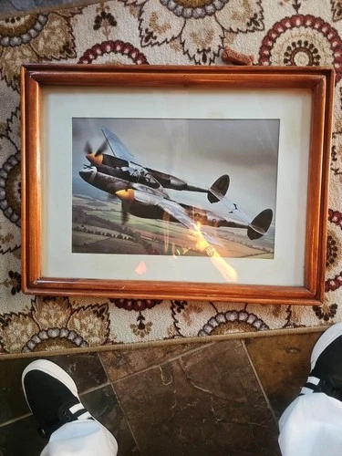 P38 lightning 1 Of A Kind Happy JACKS World War2  Print  10 kills  Great Frame