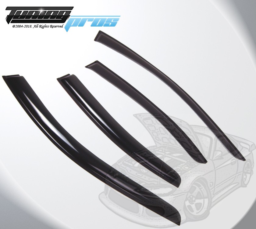 Smoke Tinted Window Rain Guards / Vent Shades For 2002-2006 Nissan Altima Sedan (4-Piece Set) - No Drilling, Self-Adhesive 7 thumbnail image