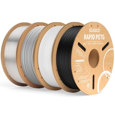 3D Printer Filament Bundle 4KG PETG 600mm s Accuracy 0.02mm ELEGOO Rapid 1.75mm