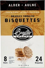 Bradley Smoker Alder Wood Bisquettes for Grilling & BBQ, 24 Pack