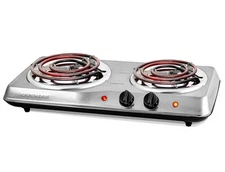 OVENTE Electric Countertop Double Burner 1700W Cooktop with 6" and 5.75" Stai...