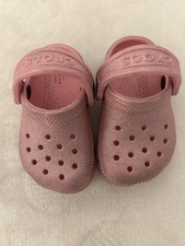 Children's Crocs Classic Glitter Pink Clogs size 4