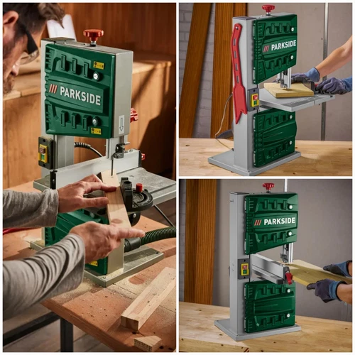 Sierra de cinta Parkside 350W corte dura suave madera laminada cinta de tablero de fibra sierra de mesa - Imagen 8 de 8
