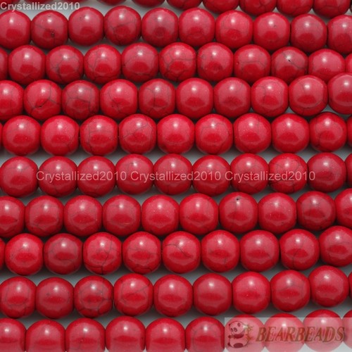 Red Howlite Turquoise Gemstone Round Beads 2mm 3mm 4mm 6mm 8mm 10mm 12mm 16" - Picture 8 of 10