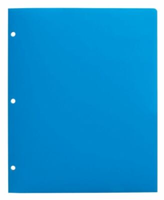 Staples 3-Hole Punched 2-Pocket Portfolios Blue 52808
