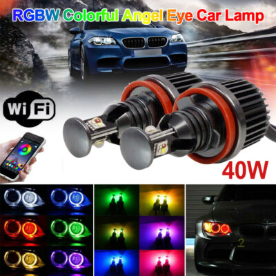 RGB H8 LED Angel Eyes Replace HID Bulb Ring Light For BMW E90 E60 Wifi Control