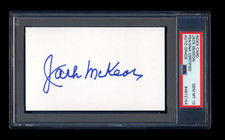 JACK McKEON SIGNED INDEX CARD PSA/DNA AUTOGRAPH SAN DIEGO PADRES HOF GEM MINT 10