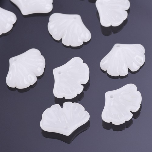 10pcs 20x15mm Ginkgo Leaf Petal Foil Lampwork Glass Loose Pendants Beads Lot - Picture 17 of 23