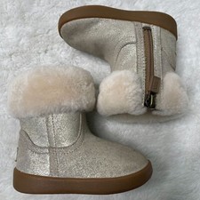 UGG Australia 1097035 Kid's Gold Tan Jorie II Suede Fur Boots Shoes Size 4/5