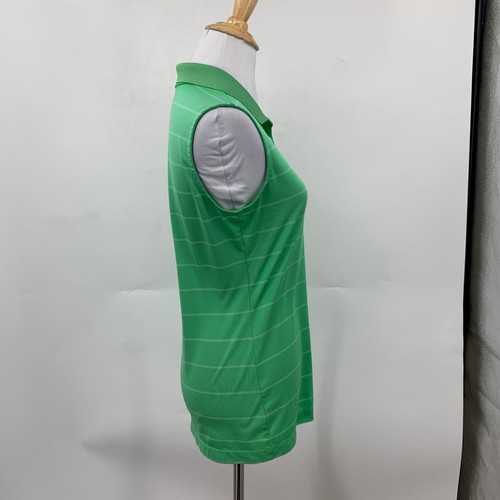 Nike Polo Shirt Womens S Small Green Striped Sleeveless Golf Tour Performance - Picture 6 of 13