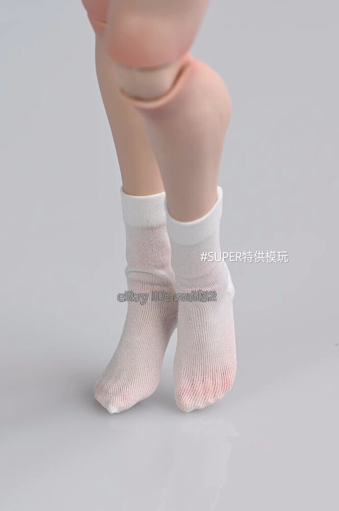 1/6 White Elastic Socks Stockings Female Clothes For 12'' Action Figure Body Toy