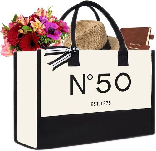 30Th/40Th/50Th/60Th/70Th Birthday Gift Canvas Tote Bag for Women, Keepsake Beach