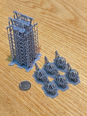N Scale Gondola untrimmed Ski lift Tower model rail road Set