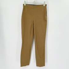Everlane Side-Zip Career Work Cropped Pants Sz 00 Tan Brown Flat Front Stretch