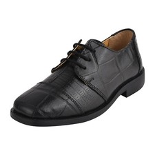 LIBERTYZENO Boy's CROCO LIZARD Print Genuine Leather Kids Oxford Dress Shoes