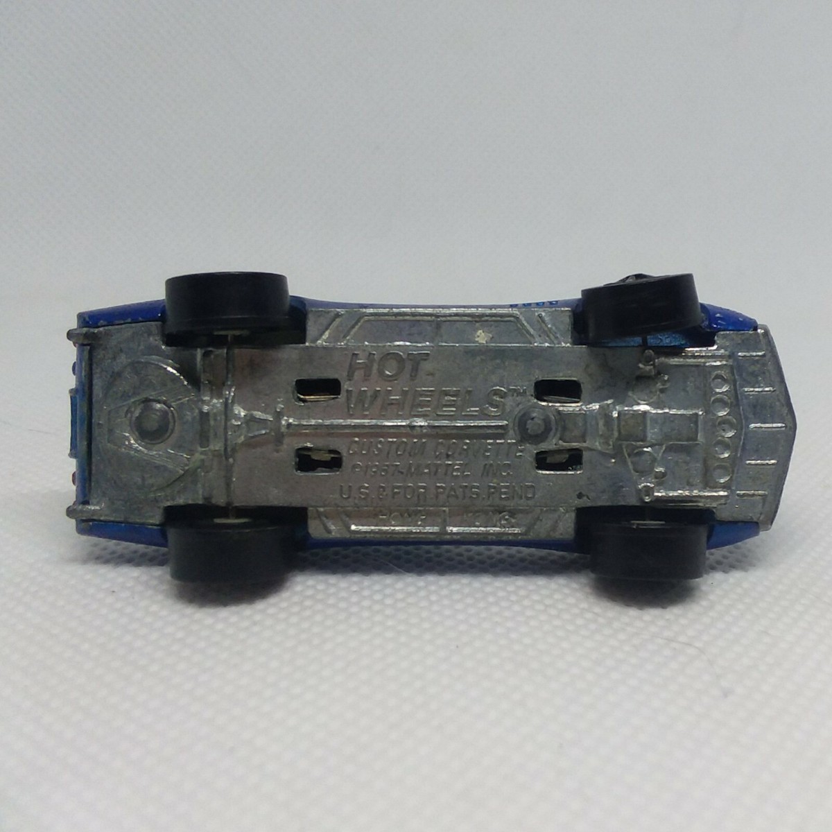 Hot Wheels Redline Custom Corvette Car 1967 Blue Gray Int. Made In