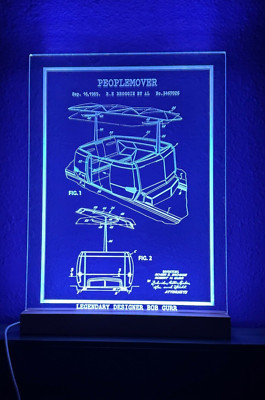 Disneyland PeopleMover patent drawing prop sign by Bob Gurr Color Changing