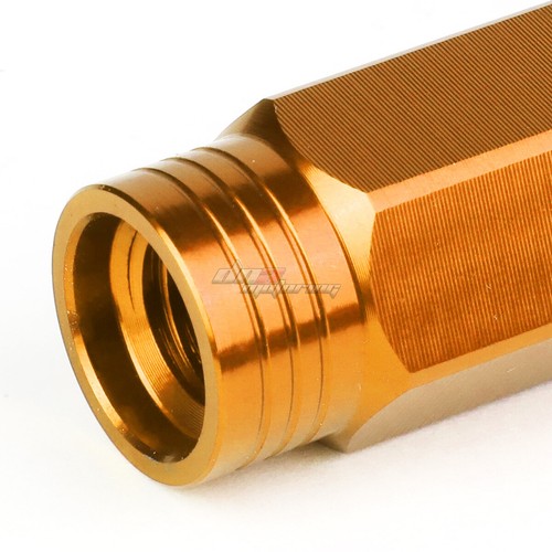 20PCS 90MM ORANGE ALUMINUM 25MM OD M12X1.5 CONICAL OPEN-END LUG NUTS+ADAPTER - Picture 3 of 5