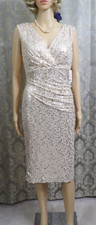 Eliza J Womens Mesh Sequined Wedding Cocktail/Party Dress BHFO 7457 sz8 NWT Gold