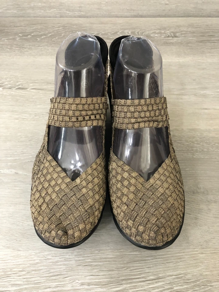 Bernie Mev Pasarela Mujer Mary Jane Cuña Bronce Textil 10 Elástico Comodidad Foto 2 de 4