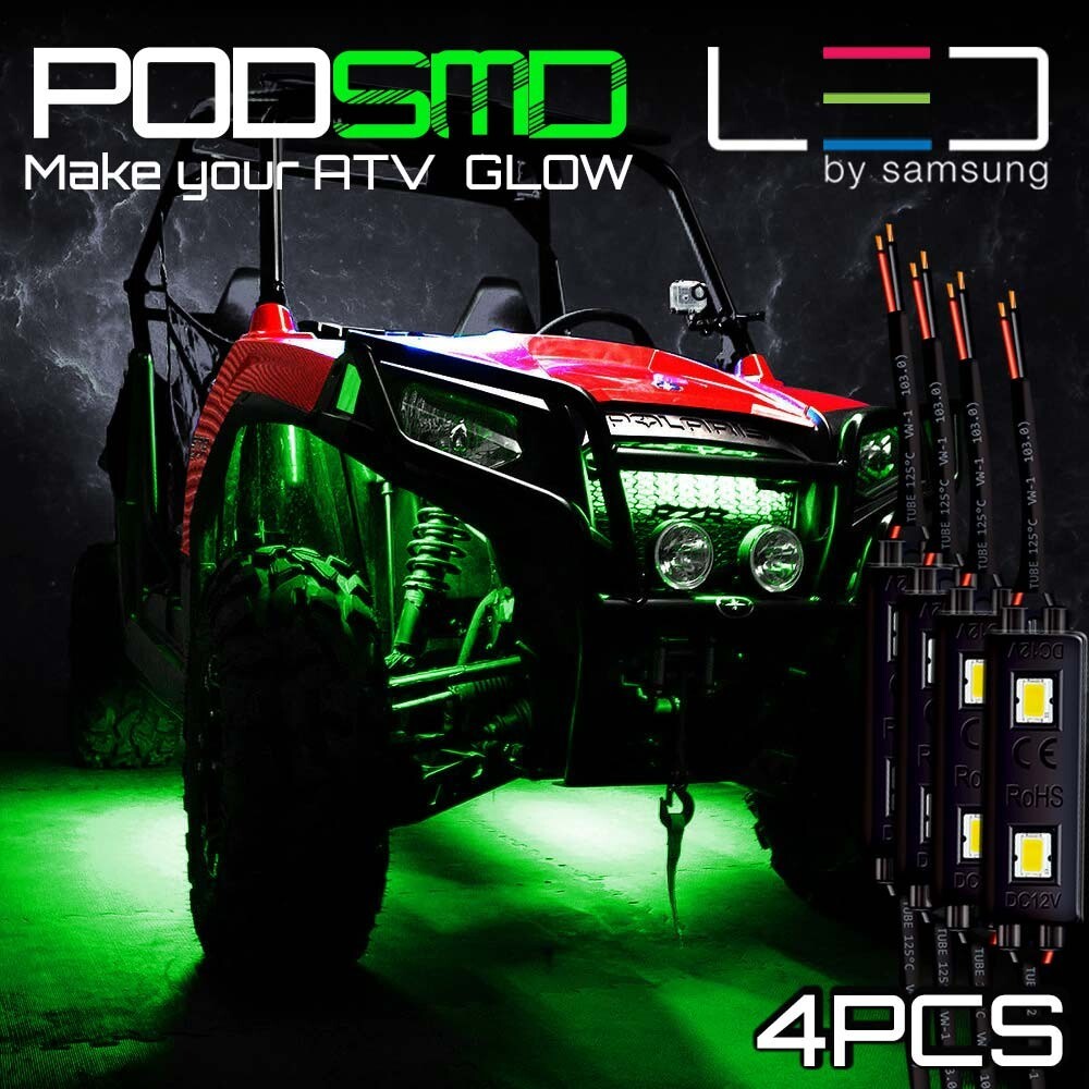 Rock LED Light Motorcycle Green Glow Underbody Neon Kit for