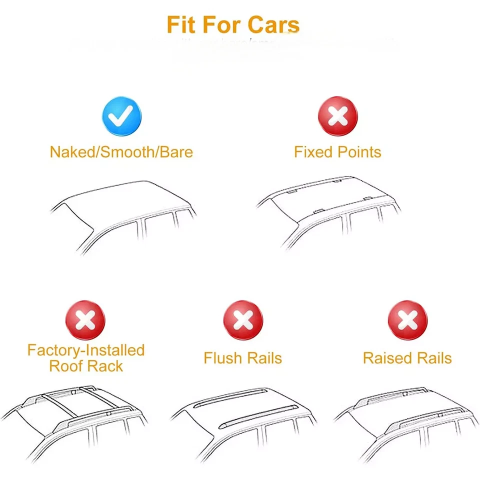 Cross Bar Fits for Lincoln MKX 2007-2015 Roof Rail Bar Lockable Cargo Bar - Image 2 of 4
