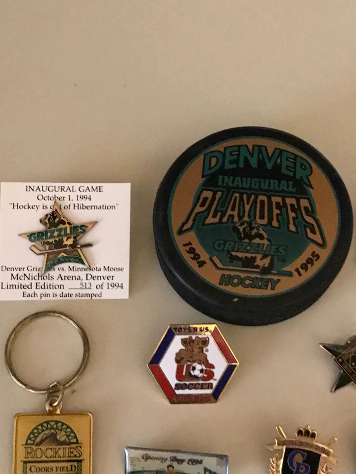 Colorado Sports Rockies Grizzlies Broncos Pins/Clasps Keychains See Photos - Image 2 of 4