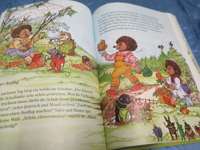 Die lustige Entenfamilie u. Familie Igel , Kinder Bilder Buch , Nostalgie , R 23