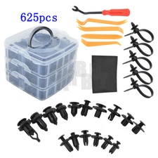 655Pcs Plastic Rivets Fastener Fender Bumper Push Pin Clips With Remover Tool