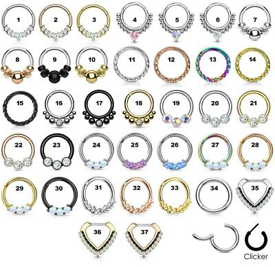 Chirurgenstahl Septum Klicker Nase Daith Segment Knorpel Ringe Reifen Piercing