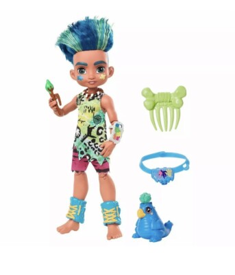 Cave Club Slate Doll (10-Inch) Prehistoric Male Doll With Dinosaur Pet Taggy