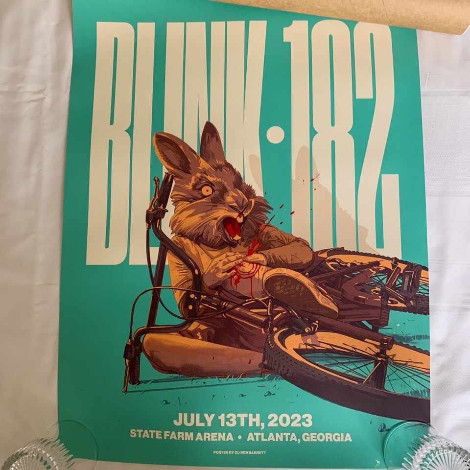 Blink 182 2023 Tour Poster Atlanta Limited Edition July 13 2023