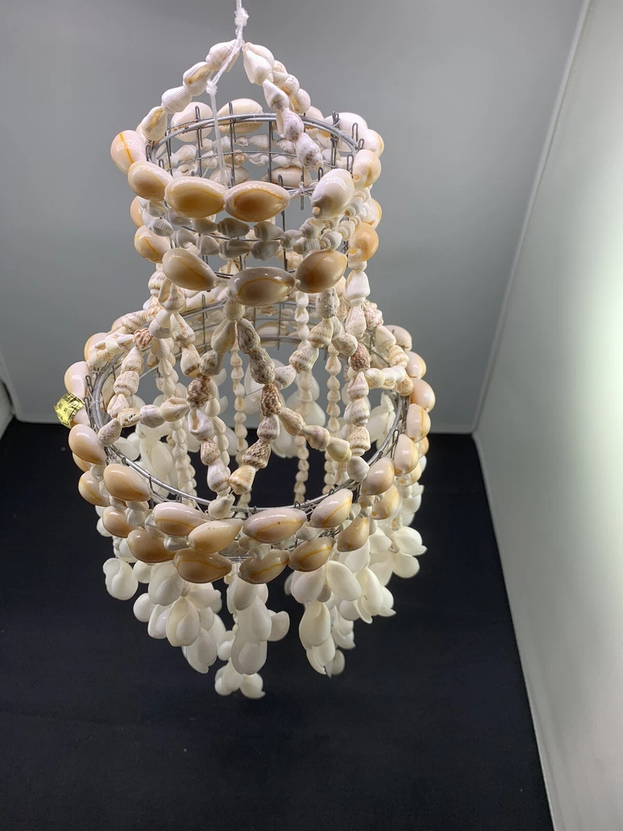 Boho Small Hanging Shell Chandelier Mobile Art 13 Inches Made In Philippines