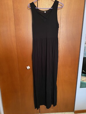 LILBETTER Women's Sleeveless Racerback Loose Maxi Dresses Casual Long Dress  L | eBay