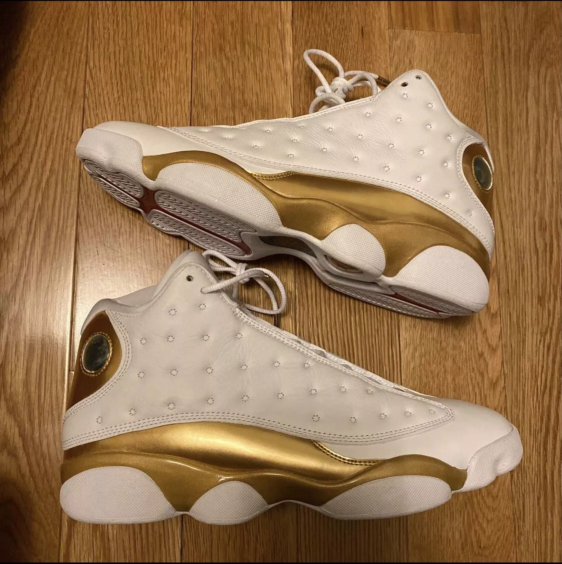 NIKE AIR JORDAN 13 DMP, Size 9.5 414571-135, White/Gold, With Box