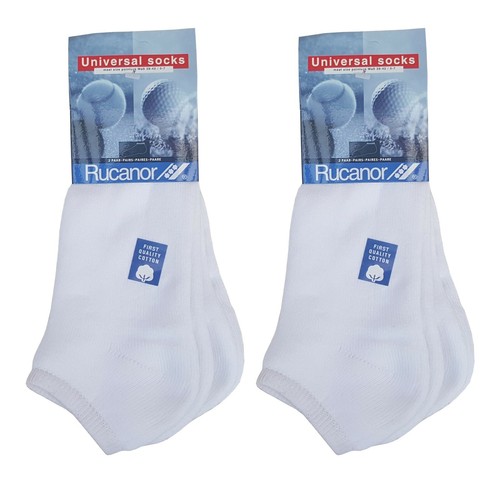 RUCANOR 2 x packs de chaussettes de sport blanches lo down 2 paires mélange coton doux Royaume-Uni 5-7 - Photo 1 sur 4