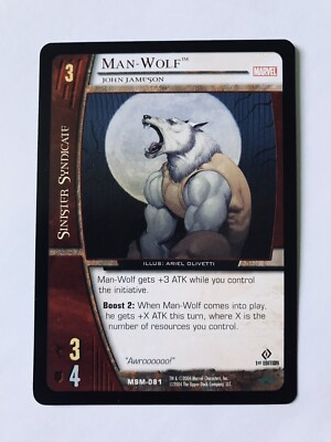 MAN-WOLF 1st EDITION CARD VS SYSTEM *403 MSM-081 WEB OF SPIDER-MAN V.S