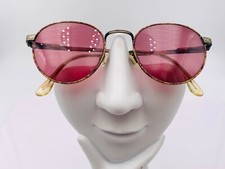 Vintage Marchon Brown Gold Metal Oval Sunglasses FRAMES ONLY