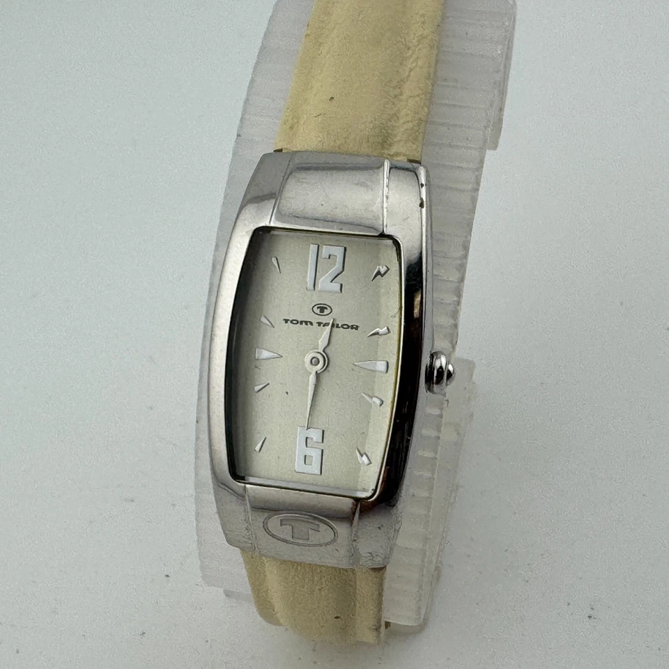 Reloj de Cuarzo Tom Tailor Vintage Mujer 30m Plata Barril Acero Cuero Nuevo Batería Foto 2 de 4