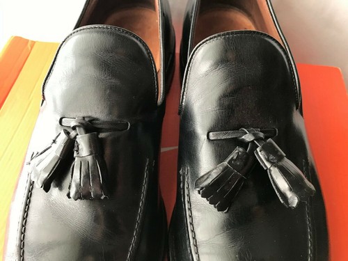 Allen Edmonds Saratoga Tassel Black Leather Slip-On Loafer Shoes Men's 11.5 A - Picture 4 of 11