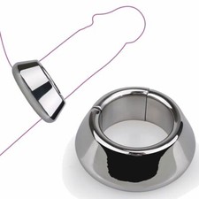 Stainless Steel Enhance Penis Men Chastity Ring Weighted Magnetic Ball Stretcher
