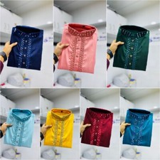 Men Kurta Set Pakistani Kurta Pyjama Indian Suits Wedding Party Groom Sherwani