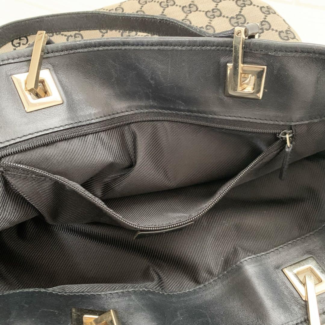GUCCI GG Canvas Tote Bag Beige Large Capacity A4 Office Commuting Authentic thumbnail 11