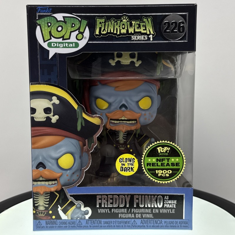 Funko Pop Digital  Funkoween Freddy Funko Zombie Pirate #226 LE 1900 GITD