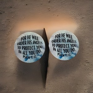 New Set Of 2 Stickers For He Will Order His Angels To Protect You in All You Do 